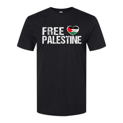 Palestine Flag heart Free Palestine Softstyle CVC T-Shirt