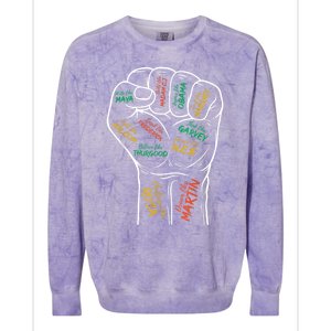 Power Fist Hand Inspiring Black Leaders Black History Colorblast Crewneck Sweatshirt