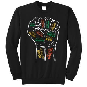 Power Fist Hand Inspiring Black Leaders Black History Sweatshirt