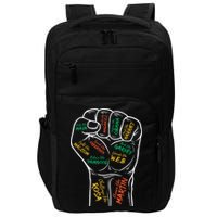 Power Fist Hand Inspiring Black Leaders Black History Impact Tech Backpack