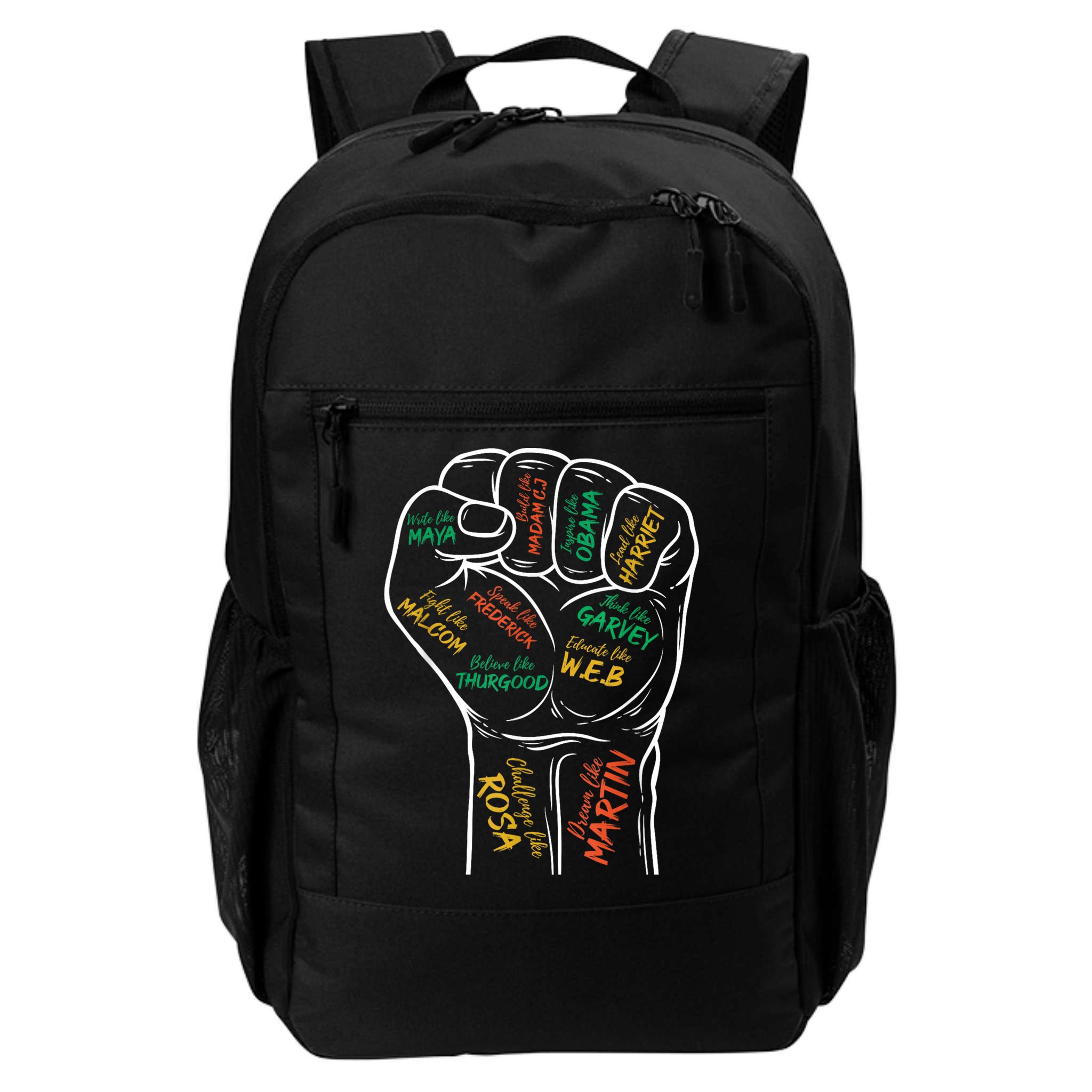 Power Fist Hand Inspiring Black Leaders Black History Backpack