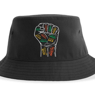 Power Fist Hand Inspiring Black Leaders Black History Sustainable Bucket Hat