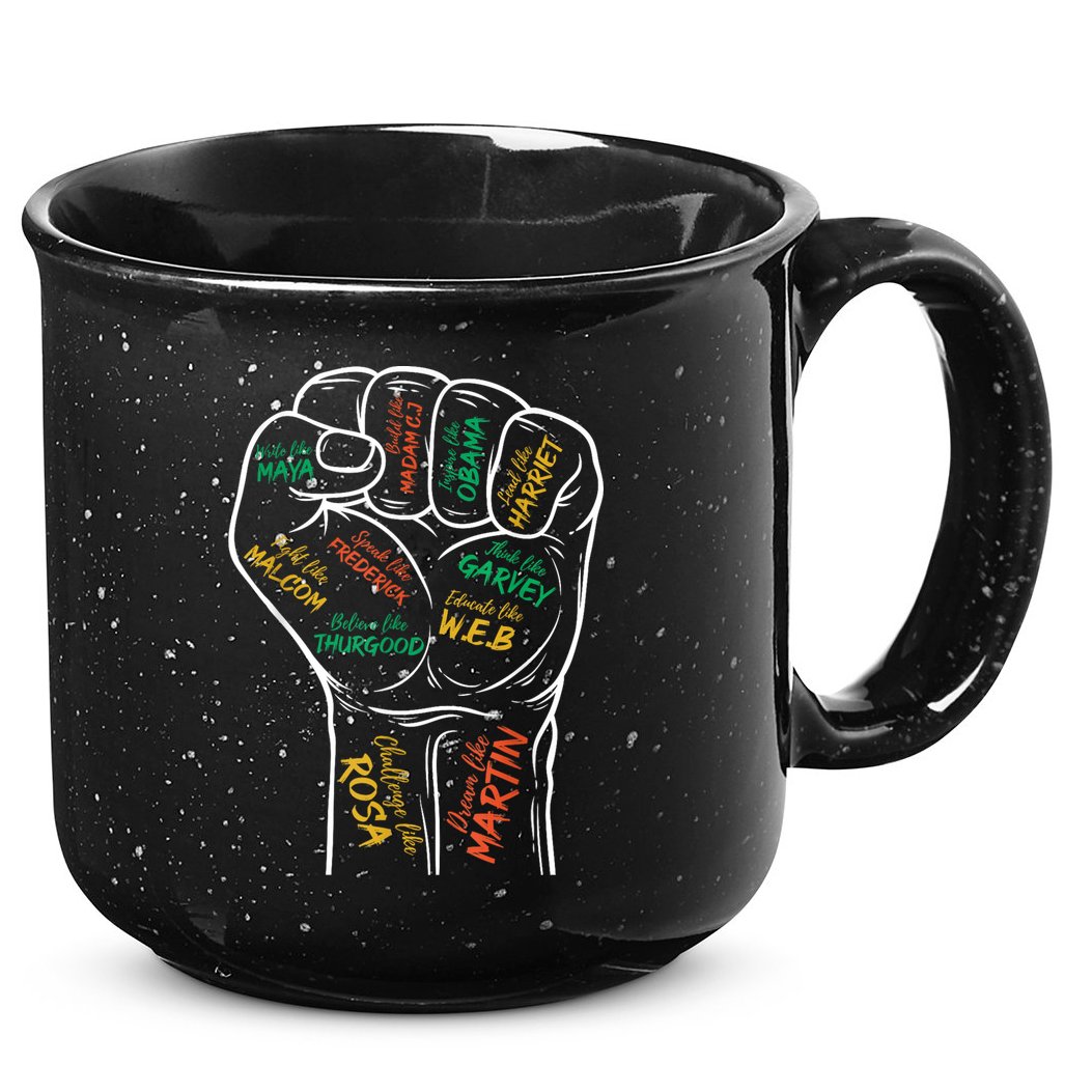 Power Fist Hand Inspiring Black Leaders Black History 15oz Campfire Ceramic Mug