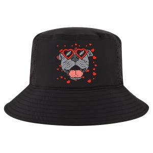 Pitbull Face Heart Glasses Valentines Day Pet Dog Lover Cool Comfort Performance Bucket Hat