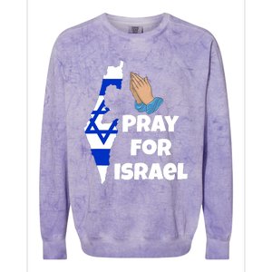 Pray For Israel I Stand With Israel Israel War Colorblast Crewneck Sweatshirt