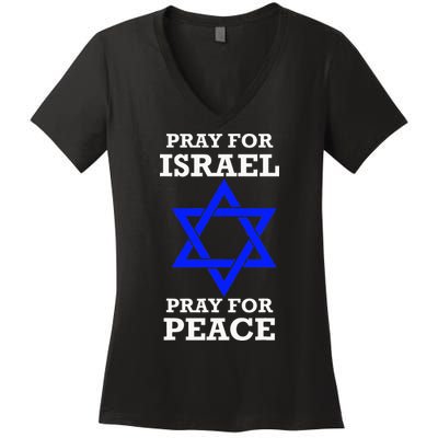 Pray For Israel Peace vintage isreal pride Women's V-Neck T-Shirt