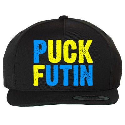 Puck Futin I Stand With Ukraine Lover Ukrainian Flag Gift Wool Snapback Cap