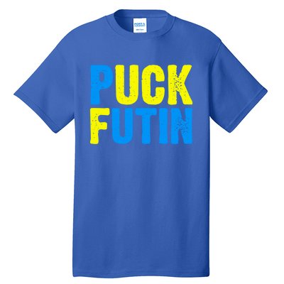 Puck Futin I Stand With Ukraine Lover Ukrainian Flag Gift Tall T-Shirt