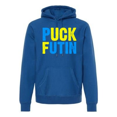 Puck Futin I Stand With Ukraine Lover Ukrainian Flag Gift Premium Hoodie