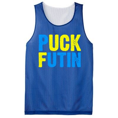 Puck Futin I Stand With Ukraine Lover Ukrainian Flag Gift Mesh Reversible Basketball Jersey Tank