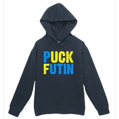 Puck Futin I Stand With Ukraine Lover Ukrainian Flag Gift Urban Pullover Hoodie