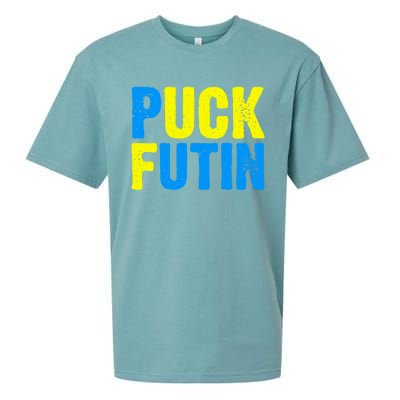 Puck Futin I Stand With Ukraine Lover Ukrainian Flag Gift Sueded Cloud Jersey T-Shirt