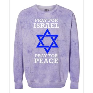 Pray For Israel Peace Colorblast Crewneck Sweatshirt