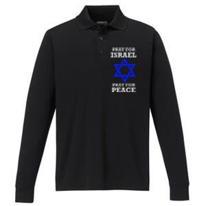 Pray For Israel Peace Performance Long Sleeve Polo