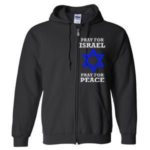 Pray For Israel Peace Full Zip Hoodie