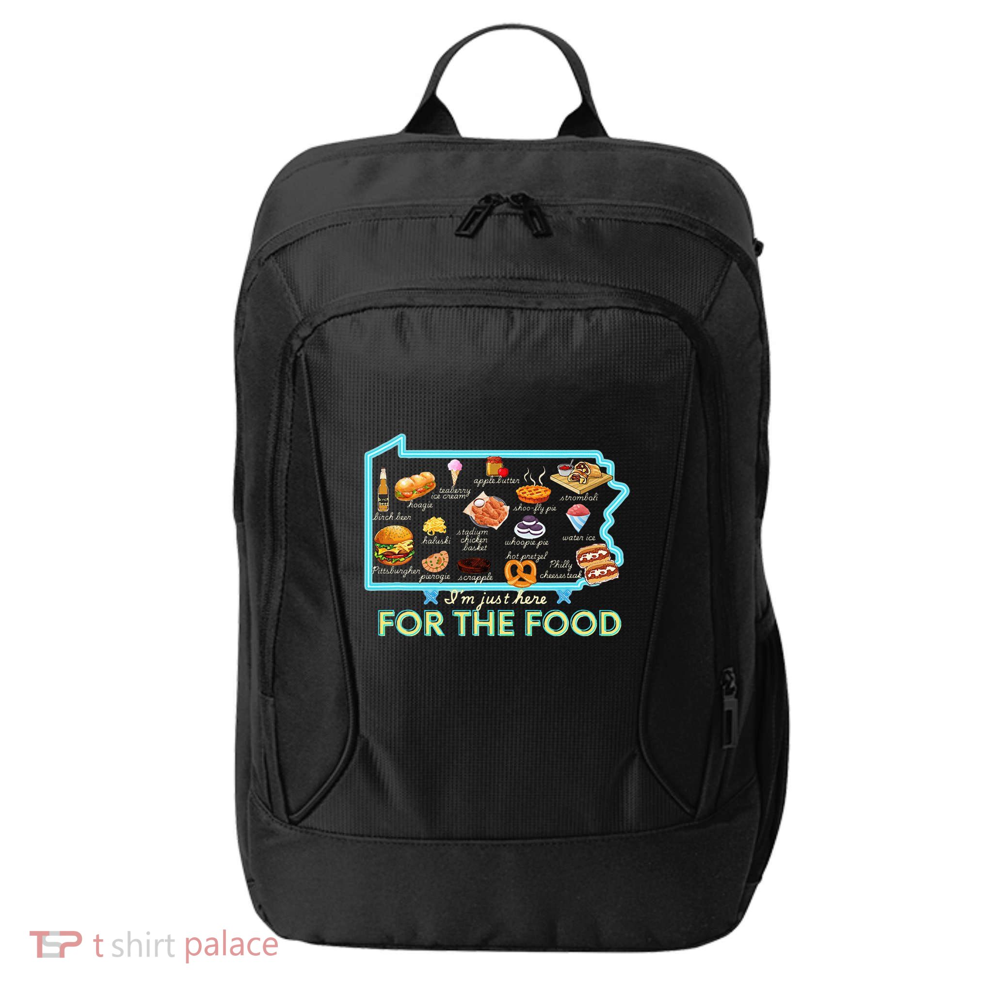 Pennsylvania Foods IM Just Here For The Food Pa Snack Map City Backpack