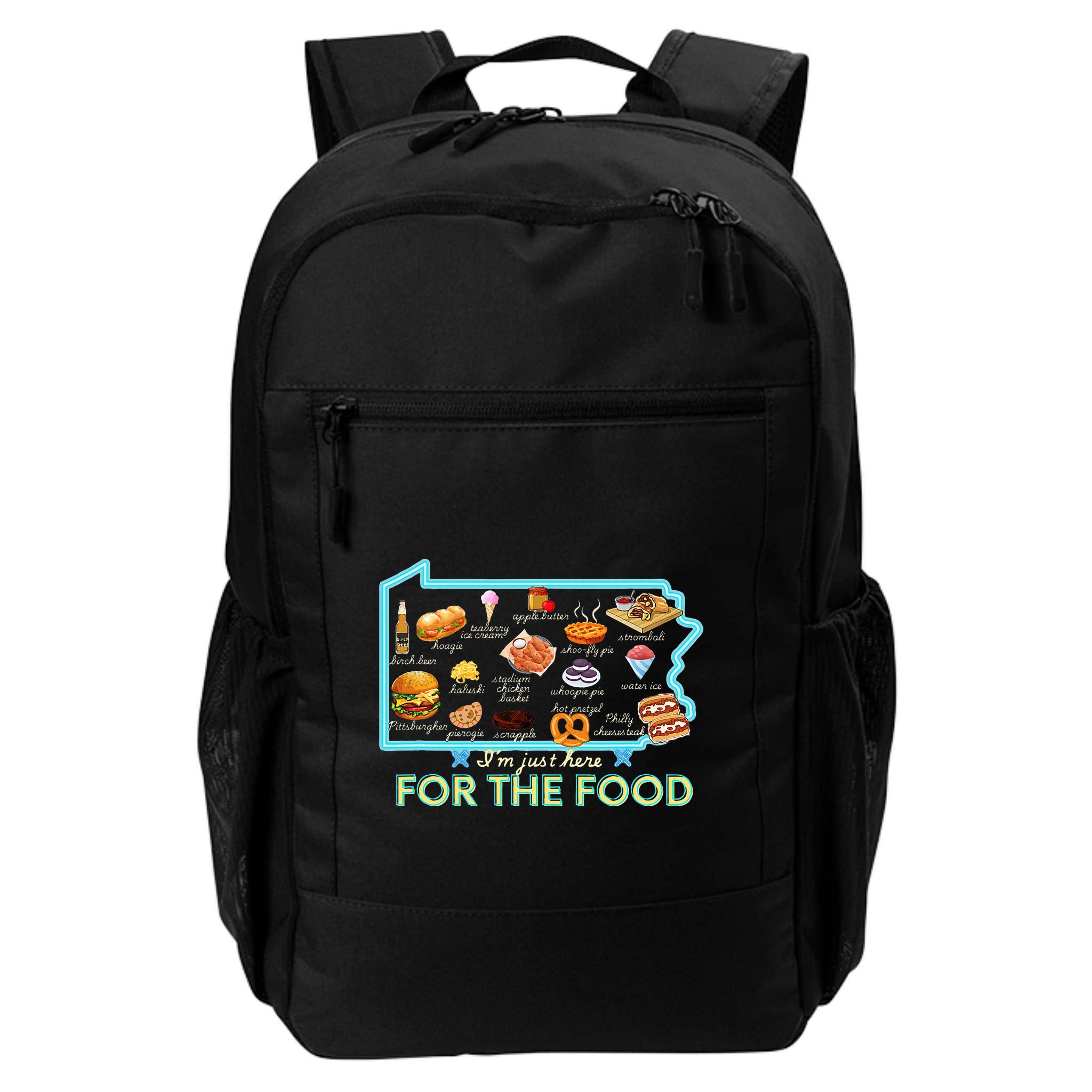 Pennsylvania Foods IM Just Here For The Food Pa Snack Map Backpack