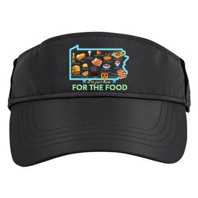 Pennsylvania Foods IM Just Here For The Food Pa Snack Map Adult Drive Performance Visor