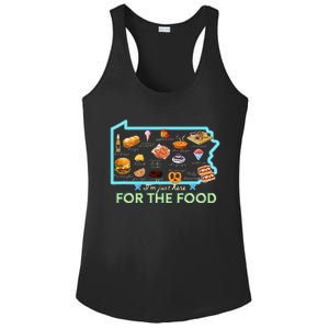 Pennsylvania Foods IM Just Here For The Food Pa Snack Map Ladies PosiCharge Competitor Racerback Tank