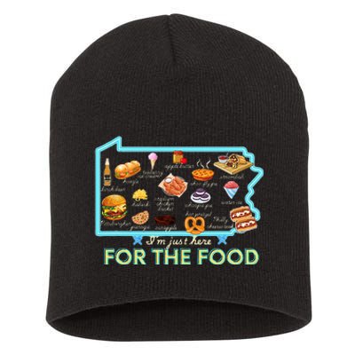 Pennsylvania Foods IM Just Here For The Food Pa Snack Map Short Acrylic Beanie