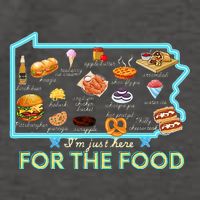 Pennsylvania Foods IM Just Here For The Food Pa Snack Map Vector Backpack