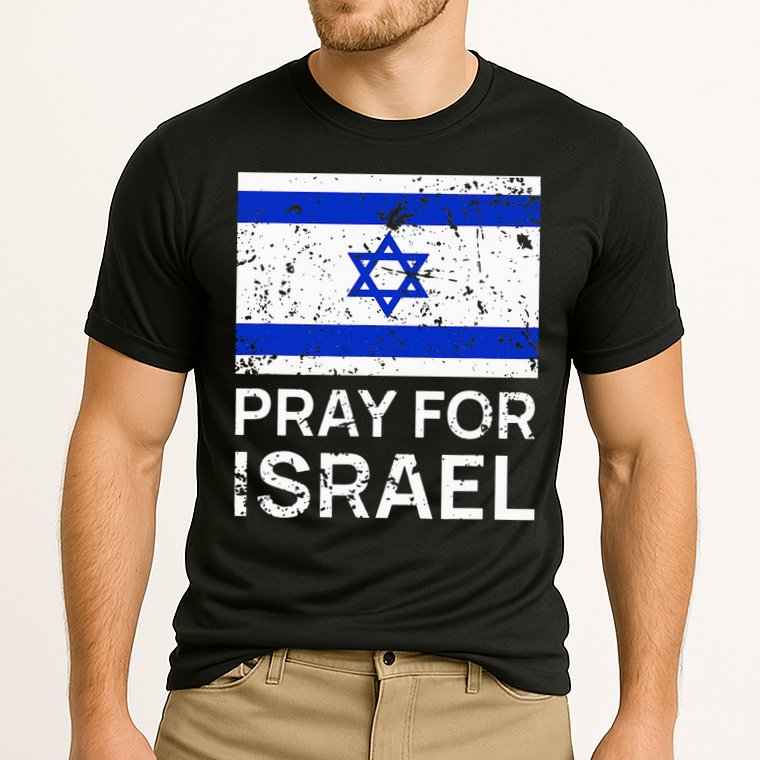 Pray for Israel 2021 Praying for Israeli Flag Cooling Performance Crew T-Shirt