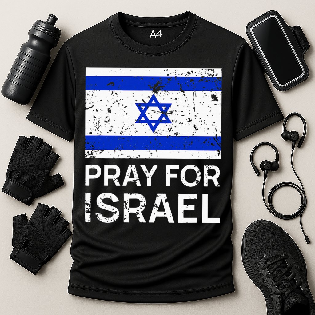 Pray for Israel 2021 Praying for Israeli Flag Cooling Performance Crew T-Shirt