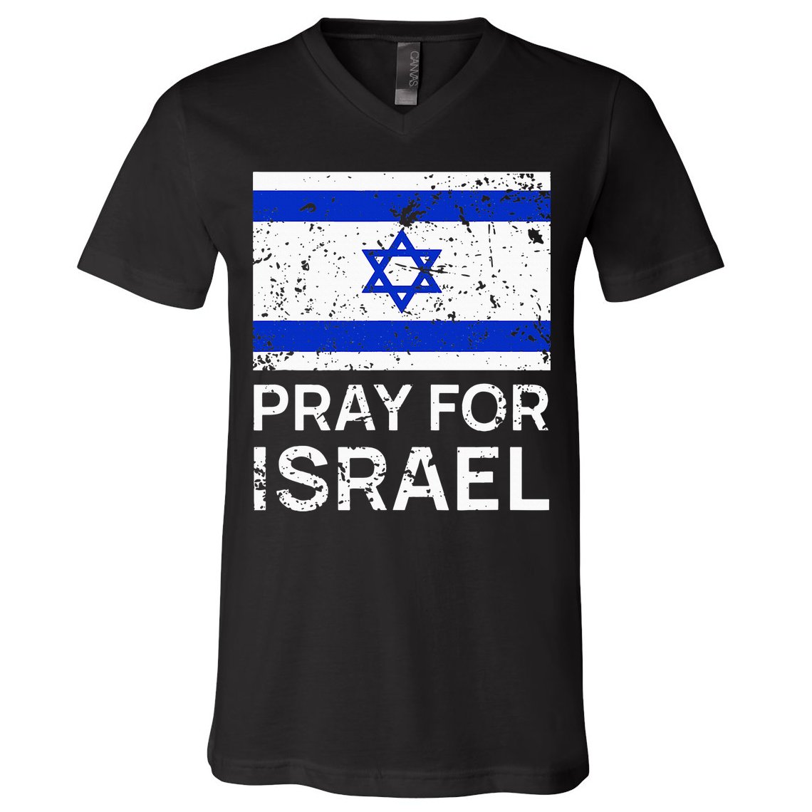 Pray for Israel 2021 Praying for Israeli Flag V-Neck T-Shirt