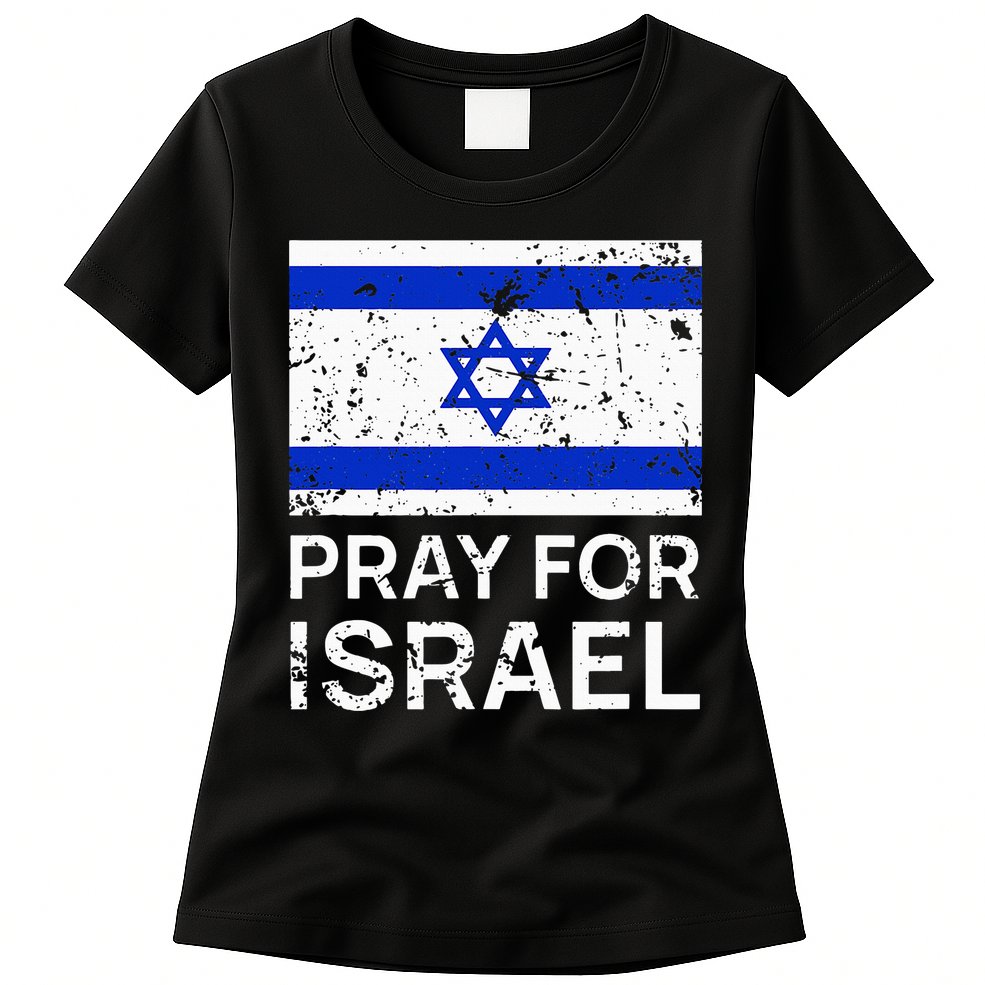 Pray for Israel 2021 Praying for Israeli Flag Womens T-Shirt