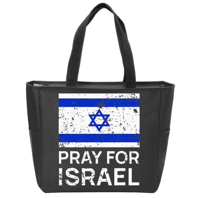Pray for Israel 2021 Praying for Israeli Flag Zip Tote Bag