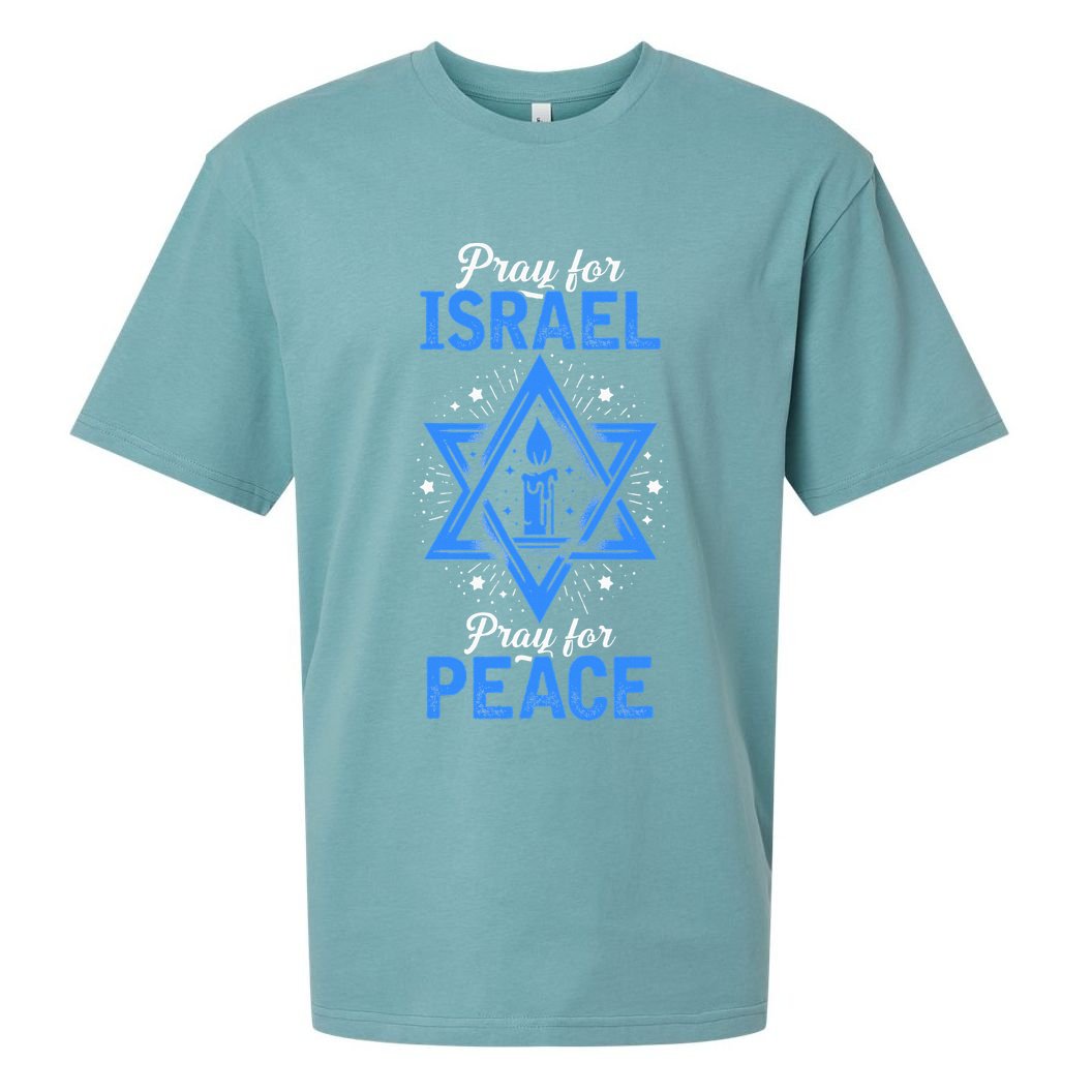 Pray For Israel Jerusalem World Peace Sueded Cloud Jersey T-Shirt
