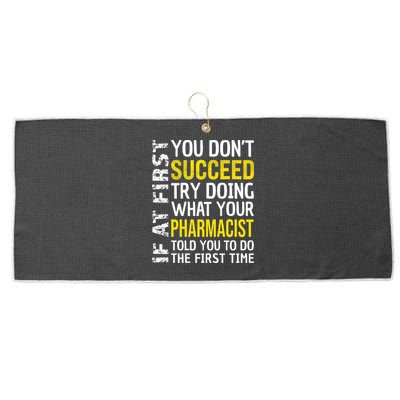 Pharmacist Funny If at First you don't Succeed Appreciation Large Microfiber Waffle Golf Towel