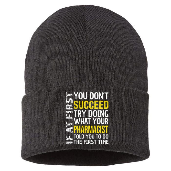 Pharmacist Funny If at First you don't Succeed Appreciation Sustainable Knit Beanie