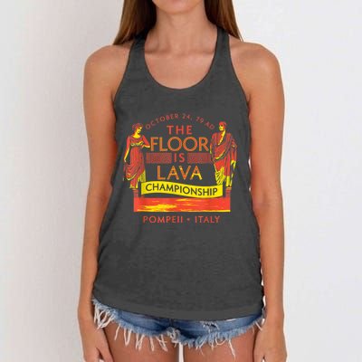 Pompeii Floor Is Lava Championship Natural Disaster Italy Women's Knotted Racerback Tank