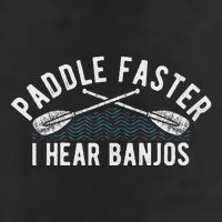 Paddle Faster I Hear Banjos Funny Banjo Joke Kayak Paddling 7 Panel Mesh Trucker Snapback Hat