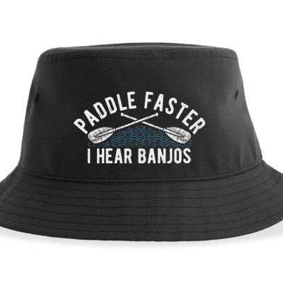 Paddle Faster I Hear Banjos Funny Banjo Joke Kayak Paddling Sustainable Bucket Hat