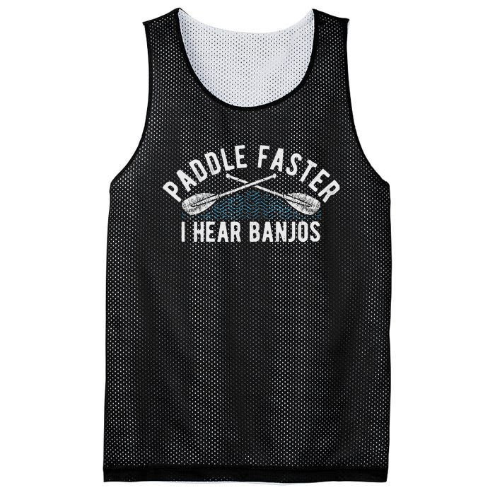 Paddle Faster I Hear Banjos Funny Banjo Joke Kayak Paddling Mesh Reversible Basketball Jersey Tank