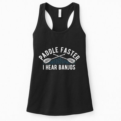 Paddle Faster I Hear Banjos Funny Banjo Joke Kayak Paddling Womens Tank Top