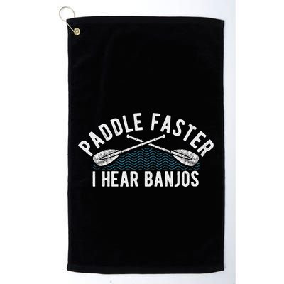 Paddle Faster I Hear Banjos Funny Banjo Joke Kayak Paddling Golf Towel