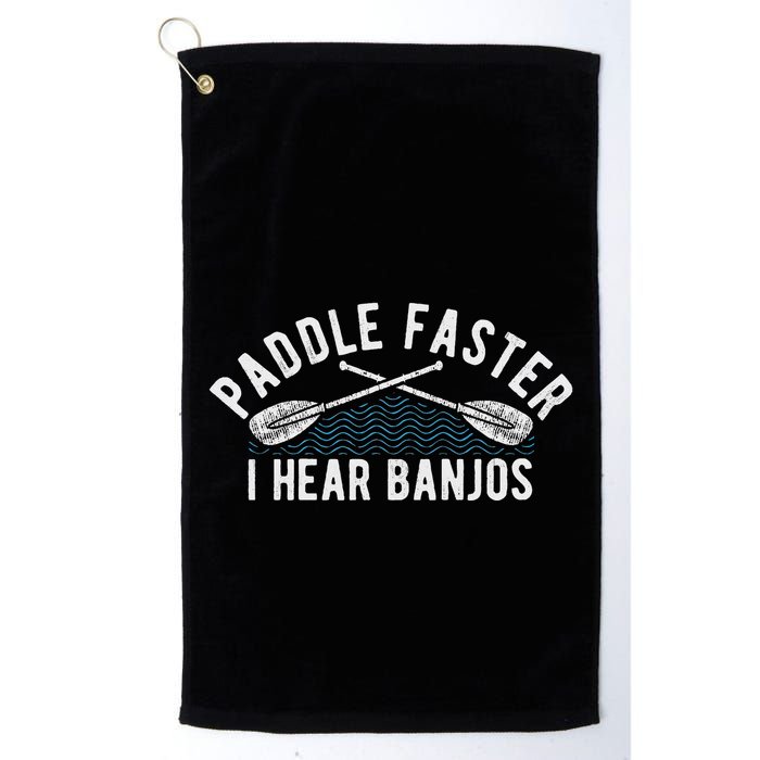 Paddle Faster I Hear Banjos Funny Banjo Joke Kayak Paddling Golf Towel