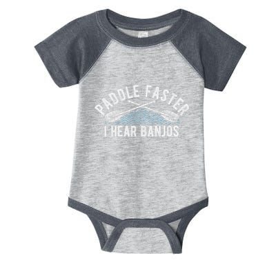 Paddle Faster I Hear Banjos Funny Banjo Joke Kayak Paddling Infant Baby Jersey Bodysuit