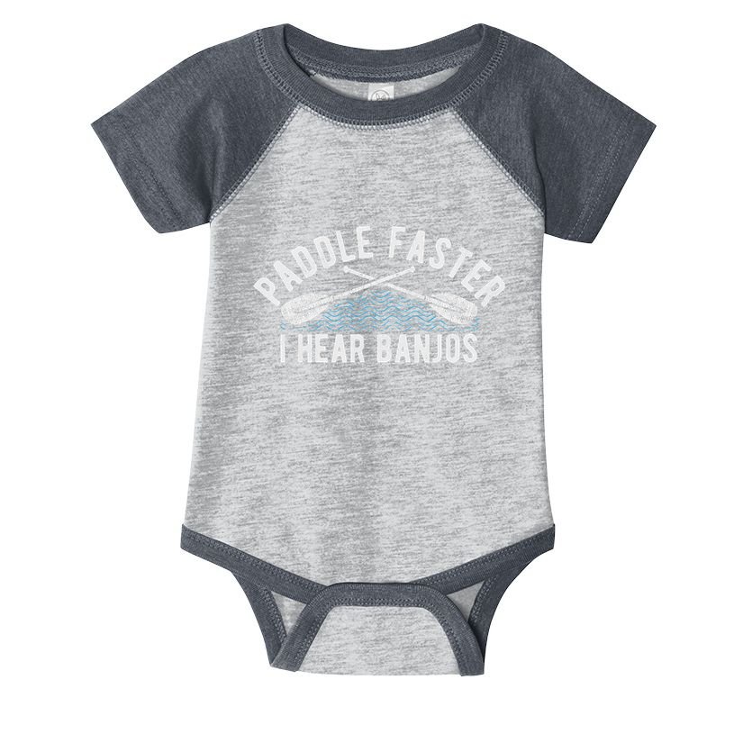 Paddle Faster I Hear Banjos Funny Banjo Joke Kayak Paddling Infant Baby Jersey Bodysuit