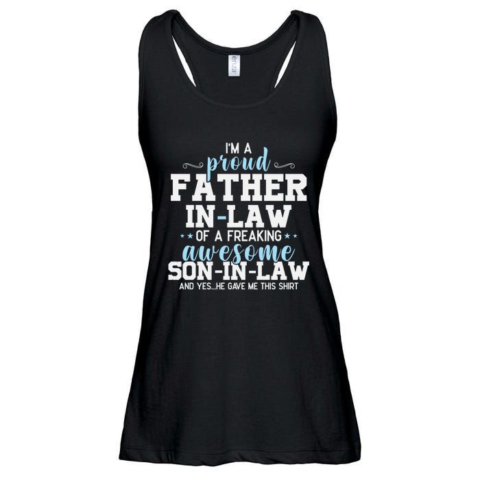 Proud Father In Law Of A Freaking Awesome Son In Law Ladies Essential Flowy Tank