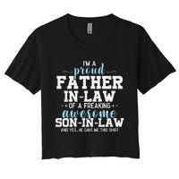 Proud Father In Law Of A Freaking Awesome Son In Law Women's Crop Top Tee