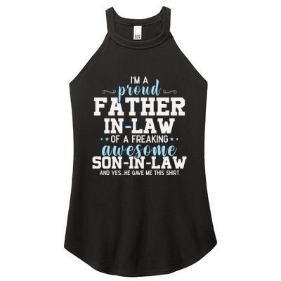 Proud Father In Law Of A Freaking Awesome Son In Law Women's Perfect Tri Rocker Tank