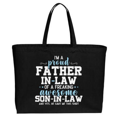 Proud Father In Law Of A Freaking Awesome Son In Law Cotton Canvas Jumbo Tote