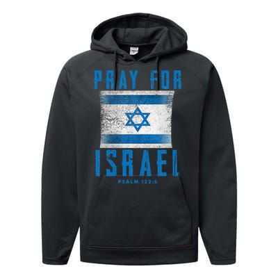 Pray for Israel Psalm 122 6 Israel Flag Performance Fleece Hoodie