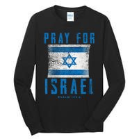 Pray for Israel Psalm 122 6 Israel Flag Tall Long Sleeve T-Shirt