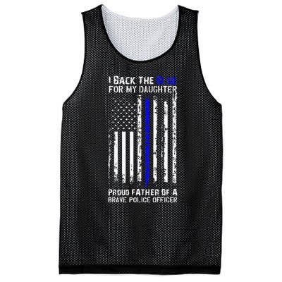 Police Flag I Back The Blue For My Daughter Proud Dad Mesh Reversible Basketball Jersey Tank