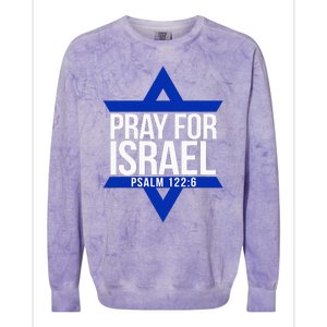 Pray For Israel Jewish Star Colorblast Crewneck Sweatshirt